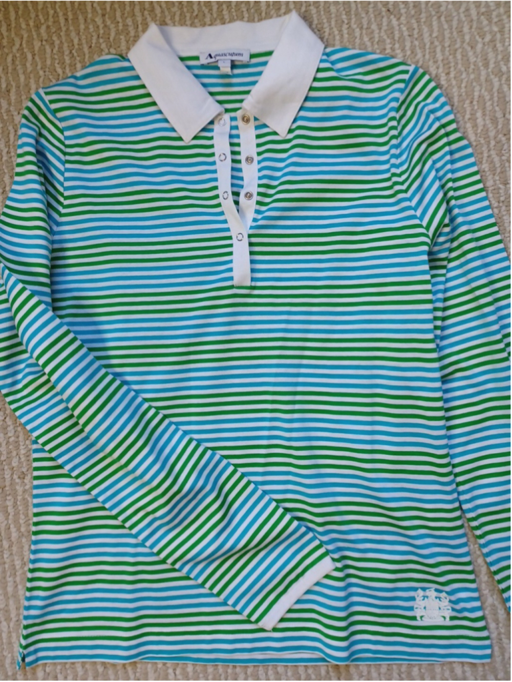 Aquascutum Golf Jersey Long Sleeve Shirt Women's Large